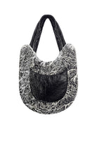 Wayt-Moon Child Suni Kürklü Siyah Vinil Omuz Çantası-Omuz Çantası-1-Milagron.com