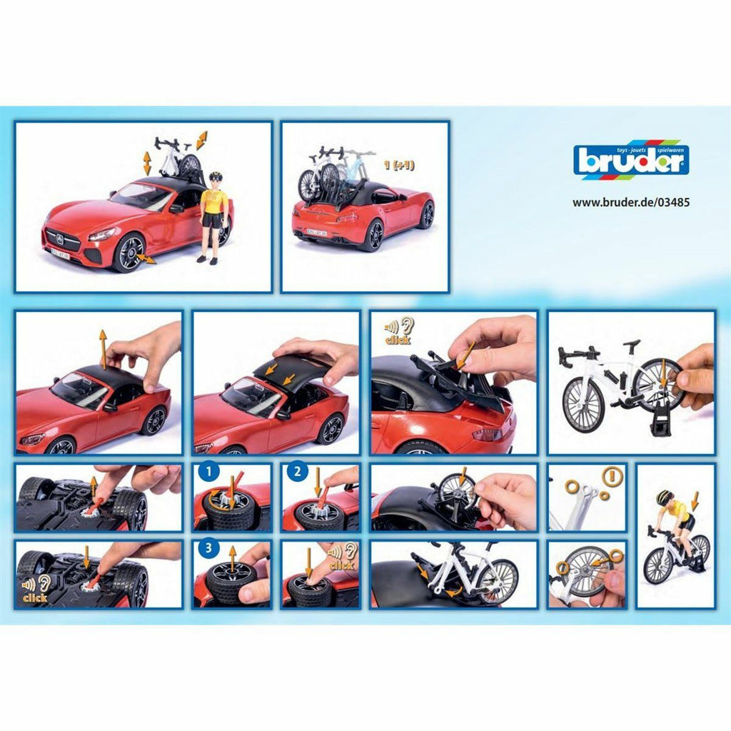 Bruder Roadster Araba Bisiklet Ve Sürücüsü Oyuncak Arabalar ve Setleri | Milagron 