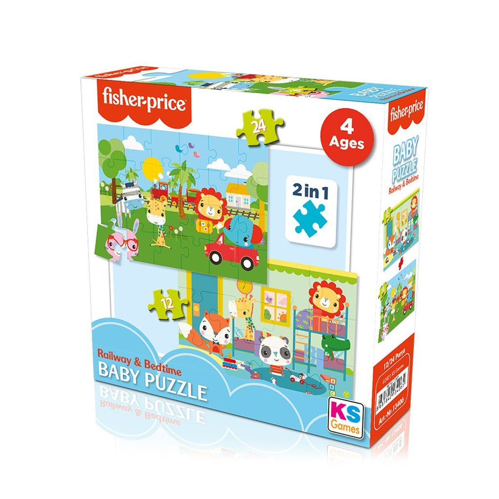 KS Puzzle Ks Baby Puzzle Railway & Bedtime / 12+24 Parça Puzzle / +4 Yaş Puzzle | Milagron 