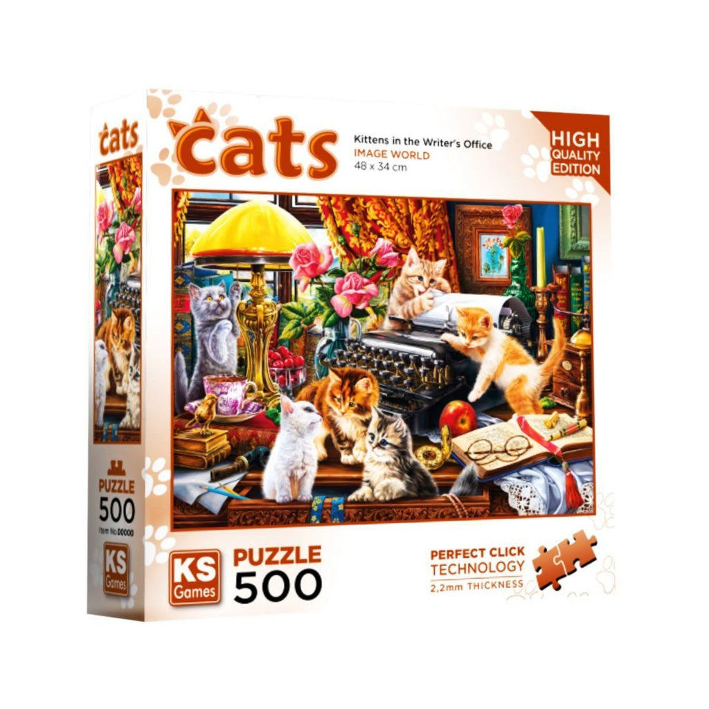 KS Puzzle Kittens In The Writer’S Office 500 Parça Puzzle Puzzle | Milagron 