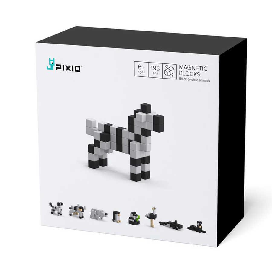 Pixio Pixio Black & White Animals İnteraktif Mıknatıslı Manyetik Blok Oyuncak İnteraktif Oyuncak | Milagron 