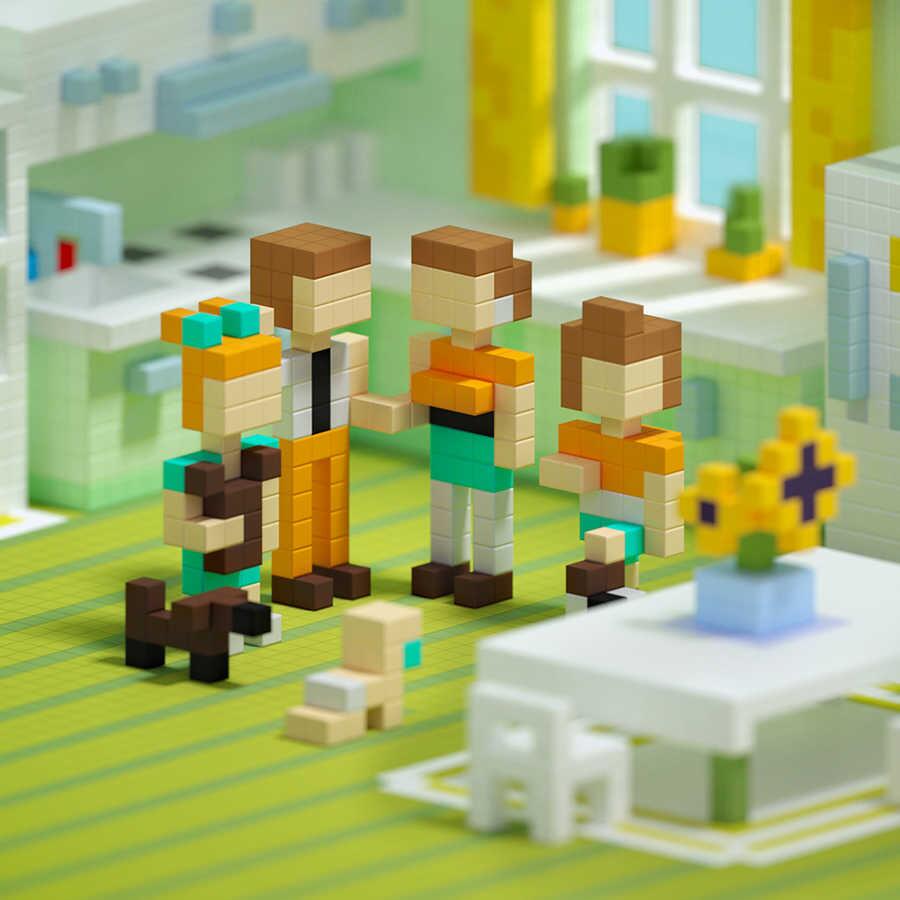 Pixio Pixio Happy Family İnteraktif Mıknatıslı Manyetik Blok Oyuncak İnteraktif Oyuncak | Milagron 
