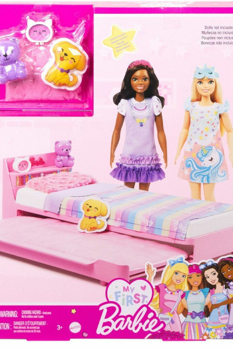 Barbie My First Barbie İlk Barbie Bebeğim Barbie'nin Yatağı Oyun Seti Oyuncak Bebek ve Oyun Setleri | Milagron 