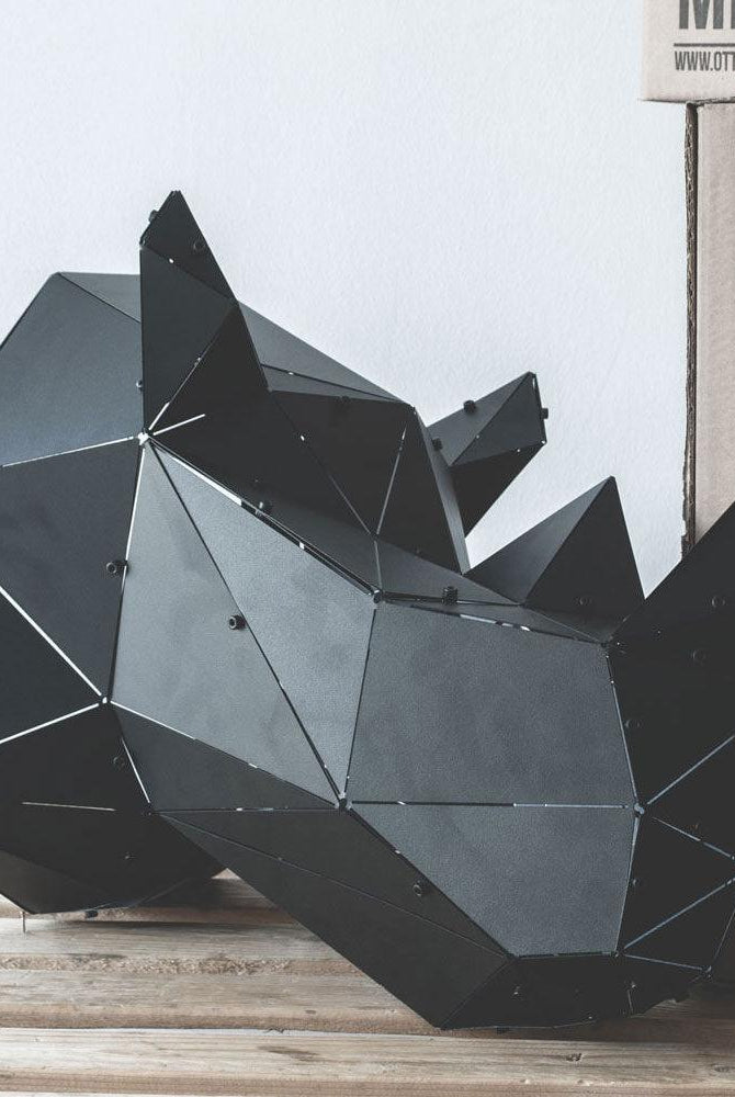 OTTOCKRAFT | Dekoratif Objeler | OTTOCKRAFT™ | RHINO - 3D Geometrik Metal Gergedan Figürü | Milagron 