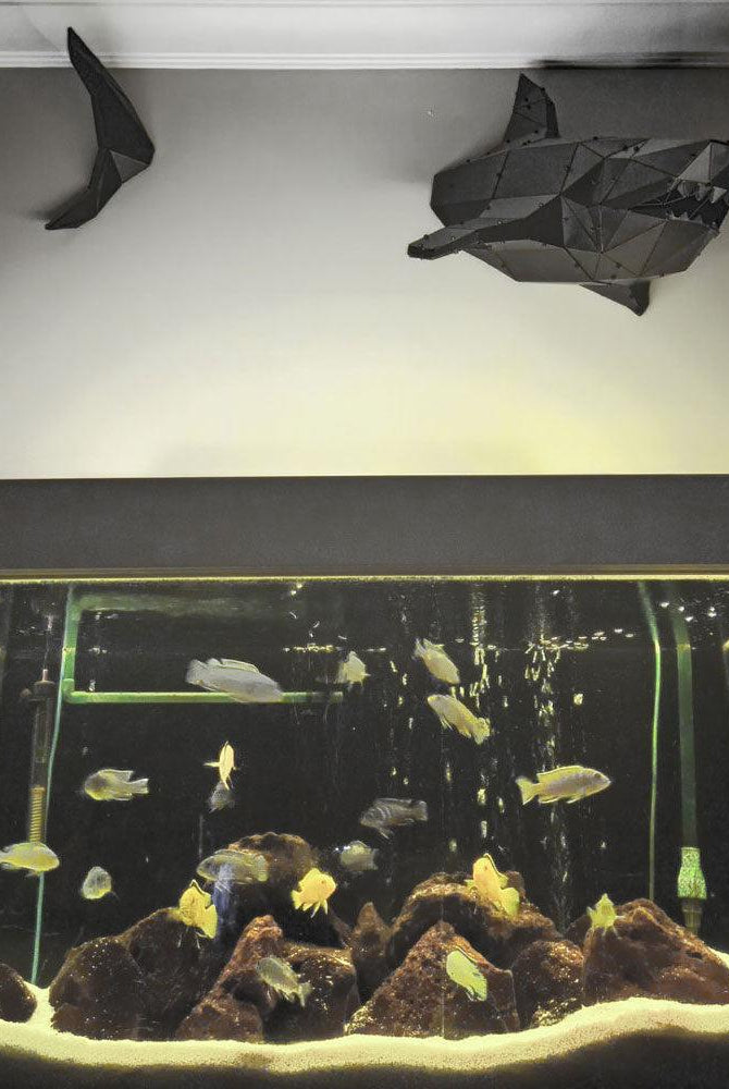 OTTOCKRAFT | Dekoratif Objeler | OTTOCKRAFT™ | SHARK - 3D Geometrik Metal Köpekbalığı Figürü | Milagron 