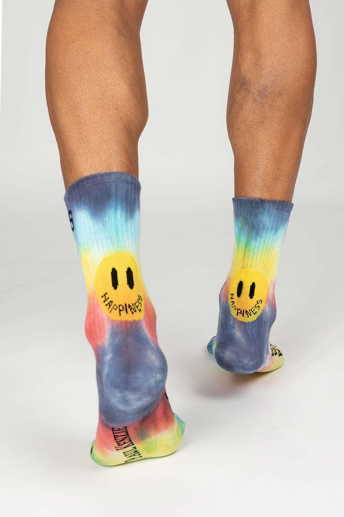 Paul Kenzie | Smile Dye Unisex Batik Desenli Dikişsiz Tenis Çorap - Happiness 4 | Milagron