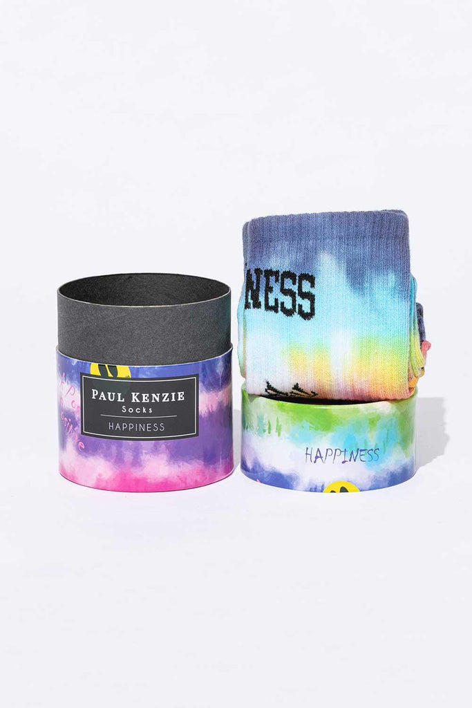 Paul Kenzie | Smile Dye Unisex Batik Desenli Dikişsiz Tenis Çorap - Happiness 5 | Milagron