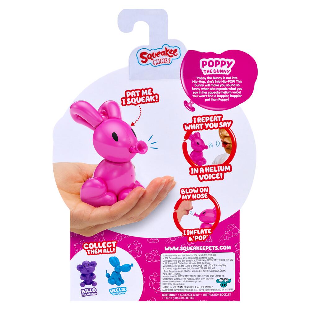 Moose Toys Squeakee Minis İnteraktif Balon Oyuncak Poppy The Bunny İnteraktif Oyuncak | Milagron 